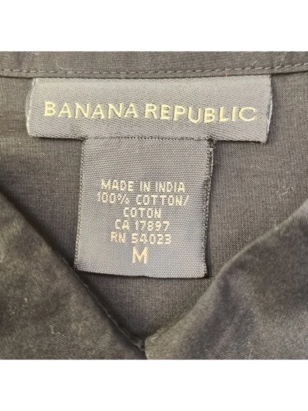 Banana Republic Archive Ruffle Tuxedo Bib Poplin Blouse Medium Archive NWOT 2002
